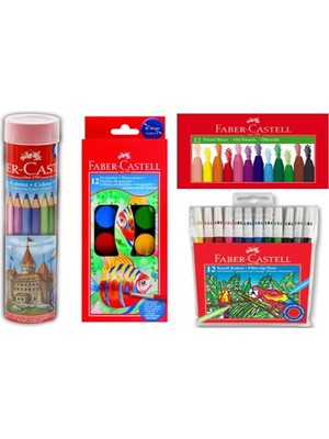 Faber-Castell Boyama Seti 4'lü Renkli Kalemler ve Boyalar ile Yaratıcılığınızı Geliştirin