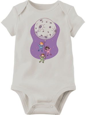 Limon  Bebek Beyaz  Baskılı Pamuklu Body