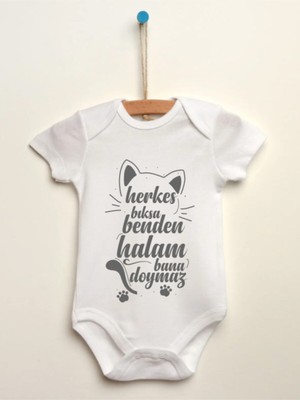 Limon  Bebek Beyaz Herkes Bıksa Benden Halam Bana Doymaz Baskılı Body Zıbın