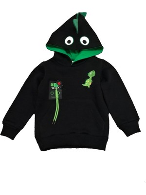 Gökçecik Tekstil Dinozor Sweat Kız ve Erkek Çocuk Kapüşonlu Sweatshirt