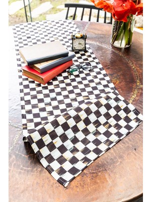 Arma House Black & White Duck Keten Runner 40 x 140