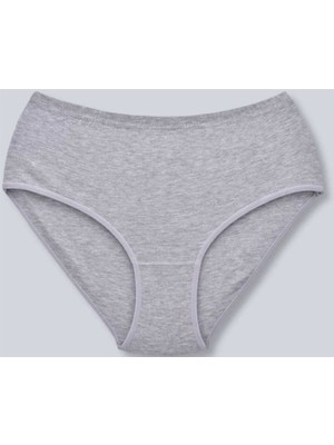 Tutku Kadın Gri 6 Lı Paket Pamuklu Ribana Bato Külot