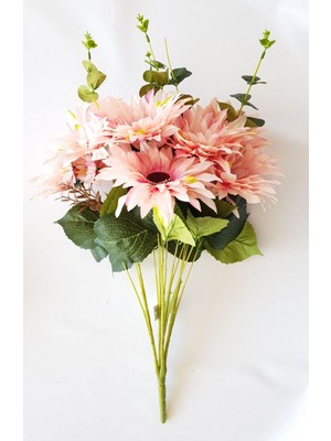 Adresi Yapay Çiçek Yapay  5 Anadal  Büyük Kafa Krizantem Demeti 55 cm Açık Pembe