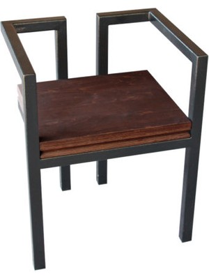 Abronya Metal Ahşaplı Tabure Modeli Yüksek Sandalye Bahçe Sandalyesi 1 Adet