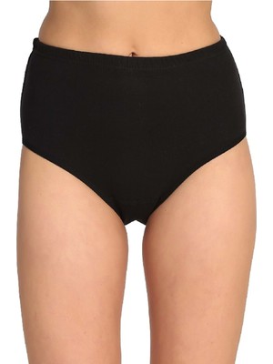 Tutku Bulut Fashion 0922 Tutku Kadın Siyah 6'lı Paket Pamuklu Ribana Bato Külot