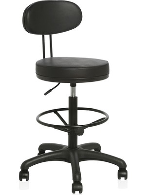 Ofisel Stig Sırtlı Bar Sandalyesi, Bar Taburesi, Kasiyer Koltuğu Çemberli Tabure 2999