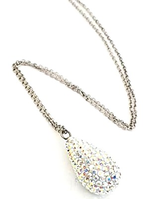 Ose Shop Swarovski Taşlı Gümüş Damla Kolye