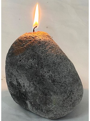 Missi Büyük Gri Doğal Taş Mum