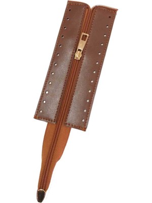 Angel Çanta Aksesuar Taba Renk 17 cm Derili Fermuar