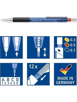 Staedtler Mars Micro Mekanik Kurşun Kalem 3`lü Set