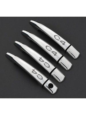 KromGaraj Citroen C4 Hb Krom Kapı Kolu Tk 2005-2010 4 Kapı Paslanmaz Çelik