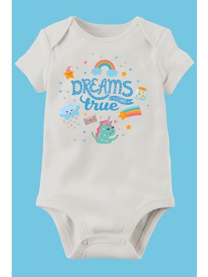 Limon Unisex Bebek Beyaz Organik Baskılı Pamuklu Body