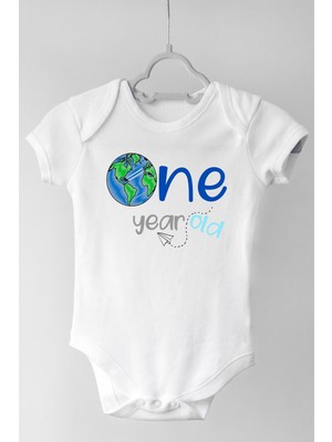 Limon 1 Yaş One Dünya Kısa Kol Çıtçıtlı Bebek Body
