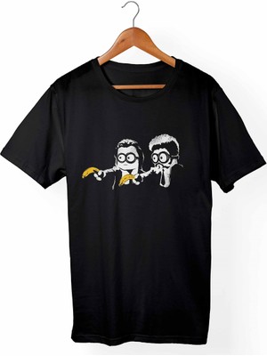 Alfa Tshirt Minions Çocuk Siyah Tişört