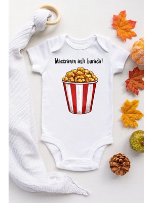 Limon Unisex Maceranın Aslı Bebek Beyaz Baskılı Çıtçıtlı Body
