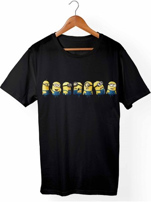 Alfa Tshirt Minions Çocuk Siyah Tişört