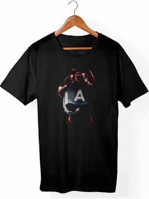 Alfa Tshirt Kaptan Amerika - Marvel Çocuk Siyah Tişört