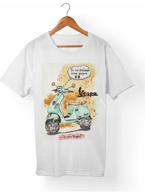 Alfa Tshirt Vespa Çocuk Beyaz Tişört