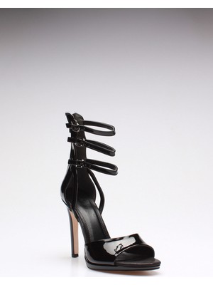 Rovigo Plus Siyah Rugan Kadın Topuklu Ayakkabı