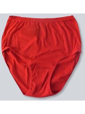 Tutku Bulut Fashion 0922 Tutku Kadın Kırmızı 6'lı Paket Pamuklu Ribana Bato Külot