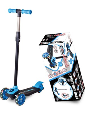 Cool Wheels 2-4 Yaş Arası Çocuklar İçin 3 Tekerlekli Işıklı Mavi Scooter - Ayarlanabilir Direksiyon ve Kaymaz Tabanlı