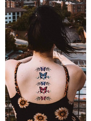 Takıştır Geçici Çoklu Kelebek Dövme Tattoo