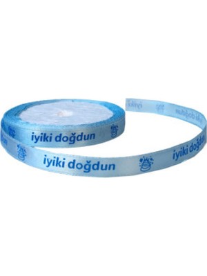 Hayaller Dükkanı Kurdela Iyiki Doğdun Yazılı 1cm 10mt Mavi P