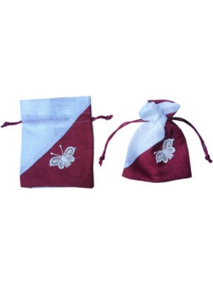 Hayaller Dükkanı Kese Çuval Kelebekli Kırmızı 12*14cm P20