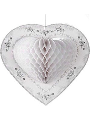 Hayaller Dükkanı Süs Kalp Petek Modeli Beyaz  P1