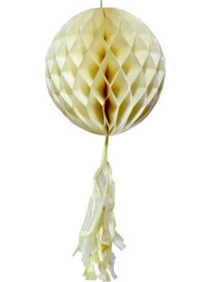 Hayaller Dükkanı Süs Petek Modeli Püsküllü 25x85 Cm Krem Pk:1