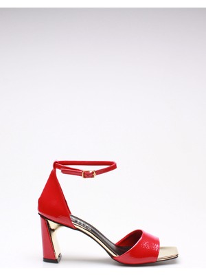 Rovigo Plus Kırmızı Kırışık Rugan Kadın Topuklu Ayakkabı