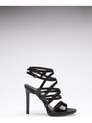 Rovigo Plus Siyah Rugan Kadın Topuklu Ayakkabı