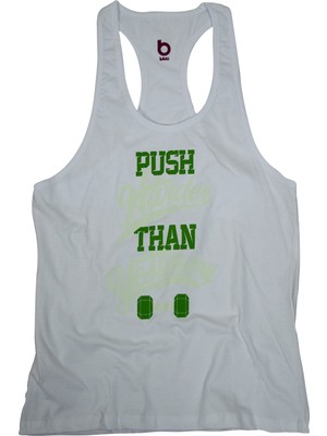 Bluu Fitness Gym Tank Top Sporcu Atleti Pushwhite