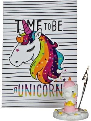 Hediyekanalı  Unicorn 2 Li Set Unicorn Notluk Unicorn Temalı Çizgisiz Defter