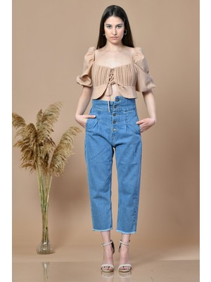 Moda1001 Yüksek Bel Jean  Denim Denim - 29