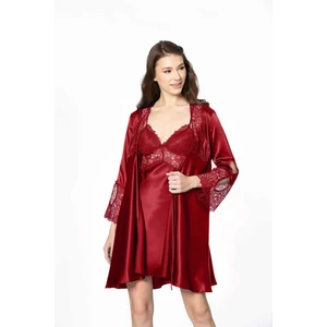 Pierre Cardin 6'lı 6625 Bordo  Kısa Gecelik Sabahlık Takımı