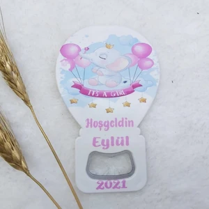 Hayaller Dükkanı 30 Adet Fil Baskılı Balon Açacak Magnet 11X7 cm Uv  Bebek Magnetleri Bebek Şekeri