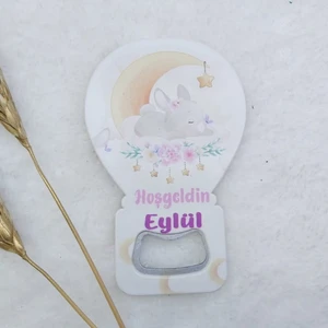 Hayaller Dükkanı 30 Adet Tavşan Baskılı Balon Açacak Magnet 11X7 cm Uv  Bebek Magnetleri Bebek Şekeri