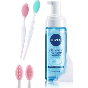 Çift Taraflı Siyah Nokta Gözenek Temizleyici Fırça ve Nivea Canlandırıcı Yüz Yıkama Köpüğü Normal Ciltler