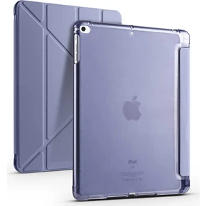 Apple iPad 9.7" 5. 6. Nesil 2017 2018 Kılıf Premium Kalemlikli Standlı Katlanabilir Kılıf Mor
