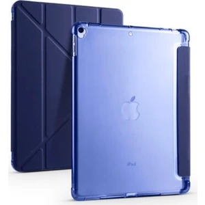 Apple iPad Uyumlu 10.2" 8. Nesil Kılıf Kalemlikli Premium Standlı Katlanabilir Kılıf Lacivert