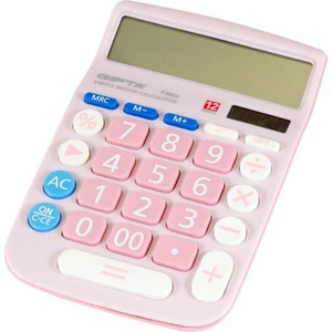12 Hane Renkli Hesap Makinesi F3046 Pembe