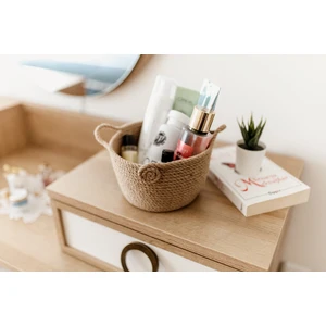 Rope Decor Hasır Jüt Sepet Saklama Kutusu Makyaj Sepeti Havlu Sepeti