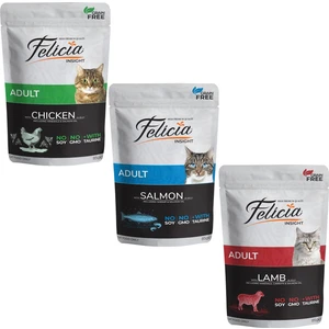 Tahılsız Yetişkin Yaş Kedi Maması 85 gr Karışık Paket Somon-Kuzu-Tavuk (3 Adet)