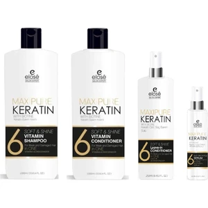 Maxıpure Keratin ve Biotin Saç Bakım Şampuanı 1000 ml + Saç Bakım Kremi 1000 ml + Saç Bakım Sütü 250 ml + Saç Bakım Serumu 125 ml 4'lü Bakım Set