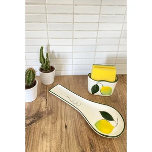 Kitchen Feel Kirli Kaşıklık Mutfak Seti Limon Desen