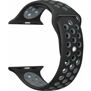 Apple Watch Uyumlu 42MM Spor Kordon 42 mm Kayış Seri 1-2-3 Siyah - Gri