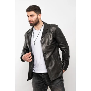 Deri Effect Erkek Siyah Hakiki Deri Mont