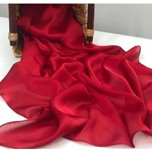 ALLURİNG Janjanlı Parlak Kırmızı Şallar