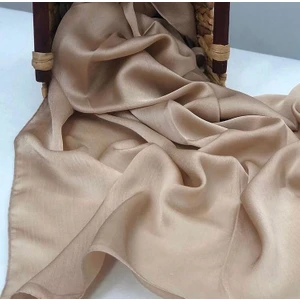 ALLURİNG Koyu Krem Janjanlı Parlak Şallar